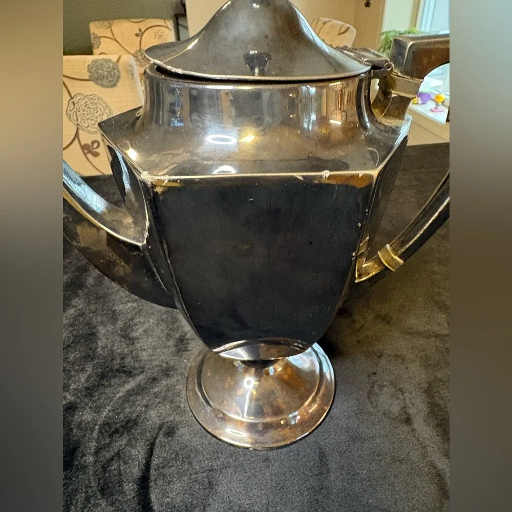 Silver-Plated Coffee Or Teapot Made By Derby Silver Company - Picture 2 of 8